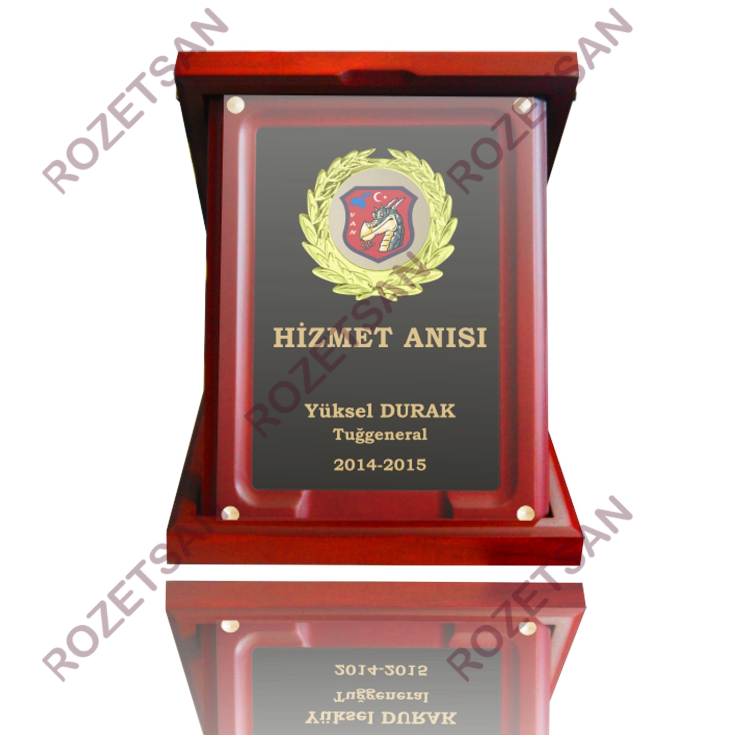 Hizmet Anısı Ahşap Plaket